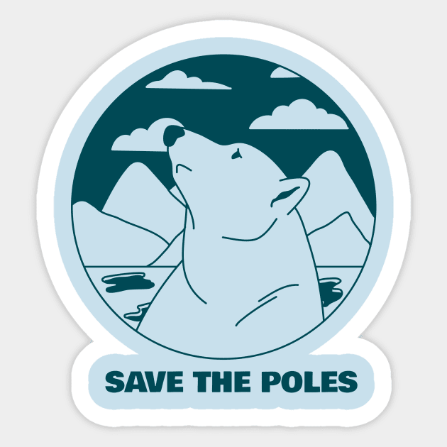 Save the poles Sticker by Gu-Gu Store